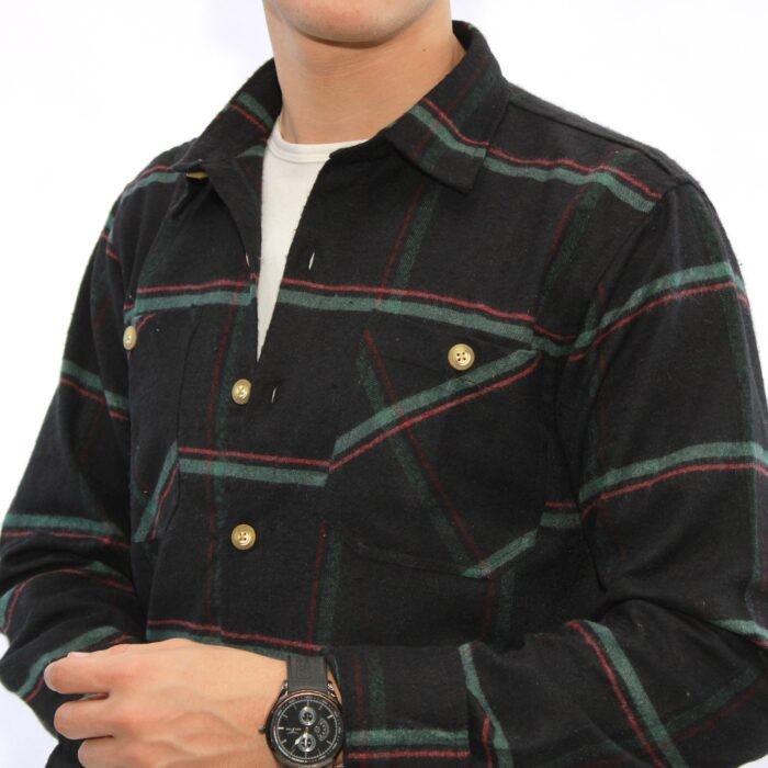 قميص كم جوخ - اسود - Image 2