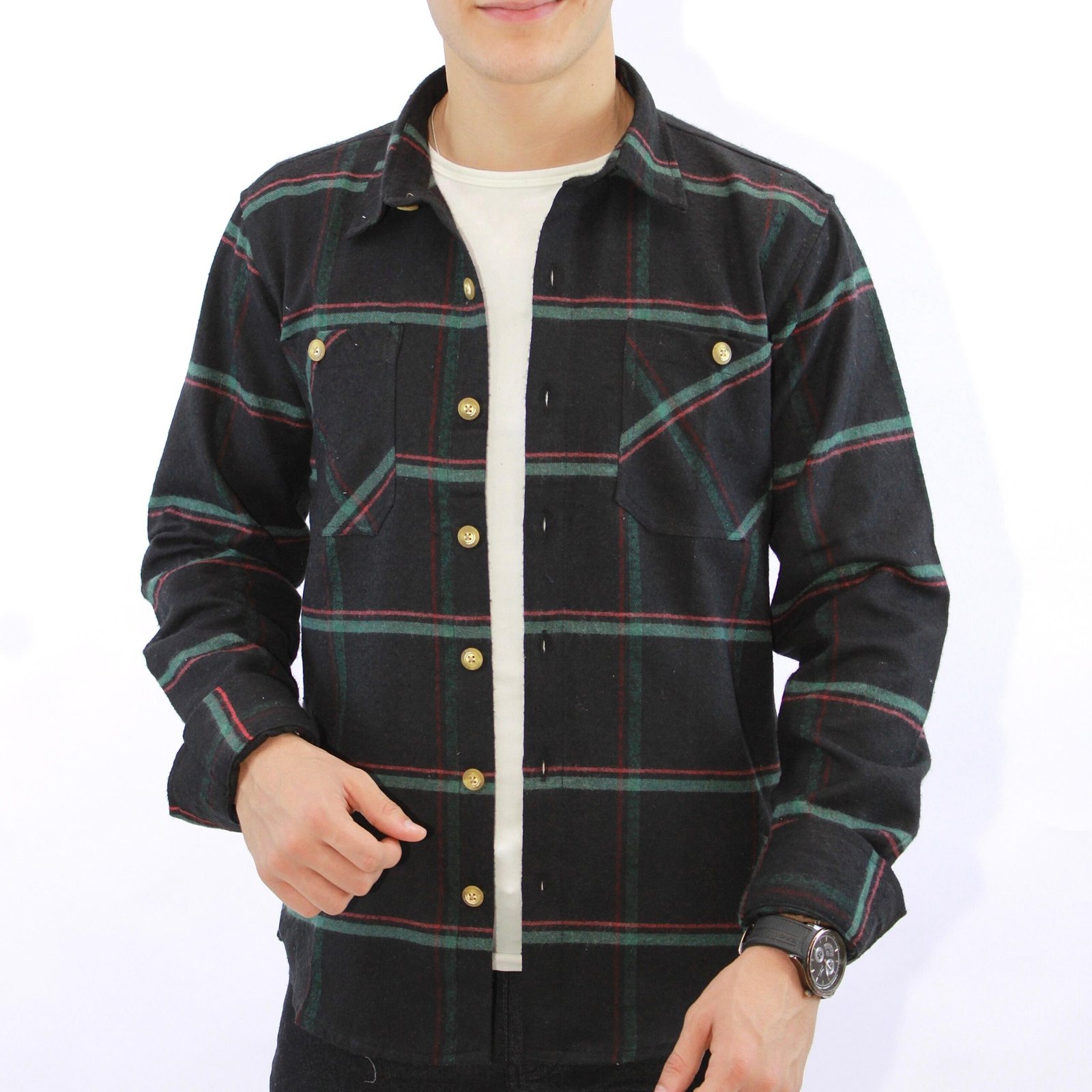 WhatsApp Image 2025-11-19 at 01.38.12_f7069f10 قميص كم جوخ - اسود - Image 1