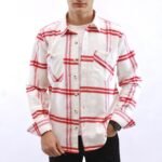 قميص كم جوخ - ابيض*احمر