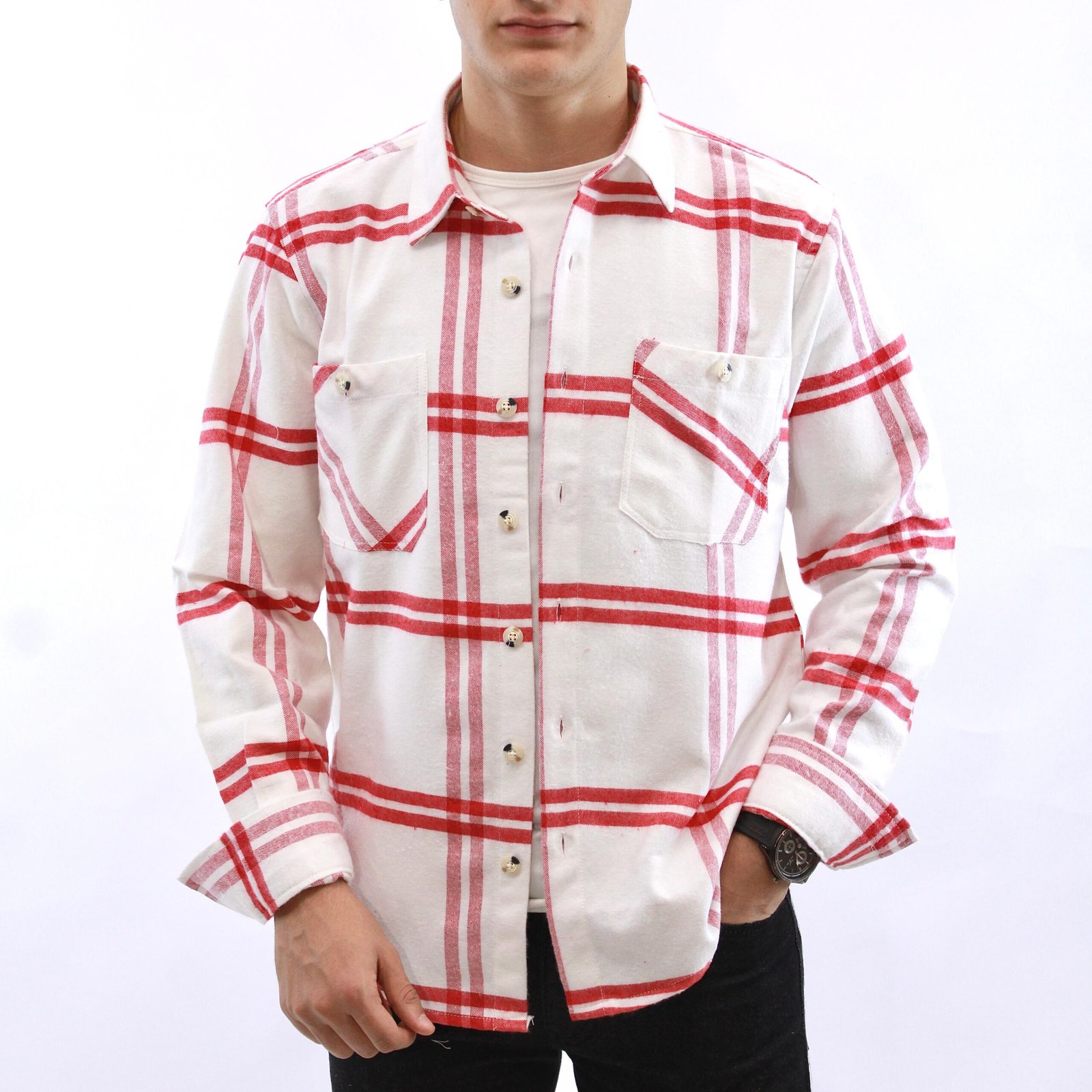 WhatsApp Image 2025-11-19 at 01.38.14_5c12ffbe قميص كم جوخ - ابيض*احمر - Image 1