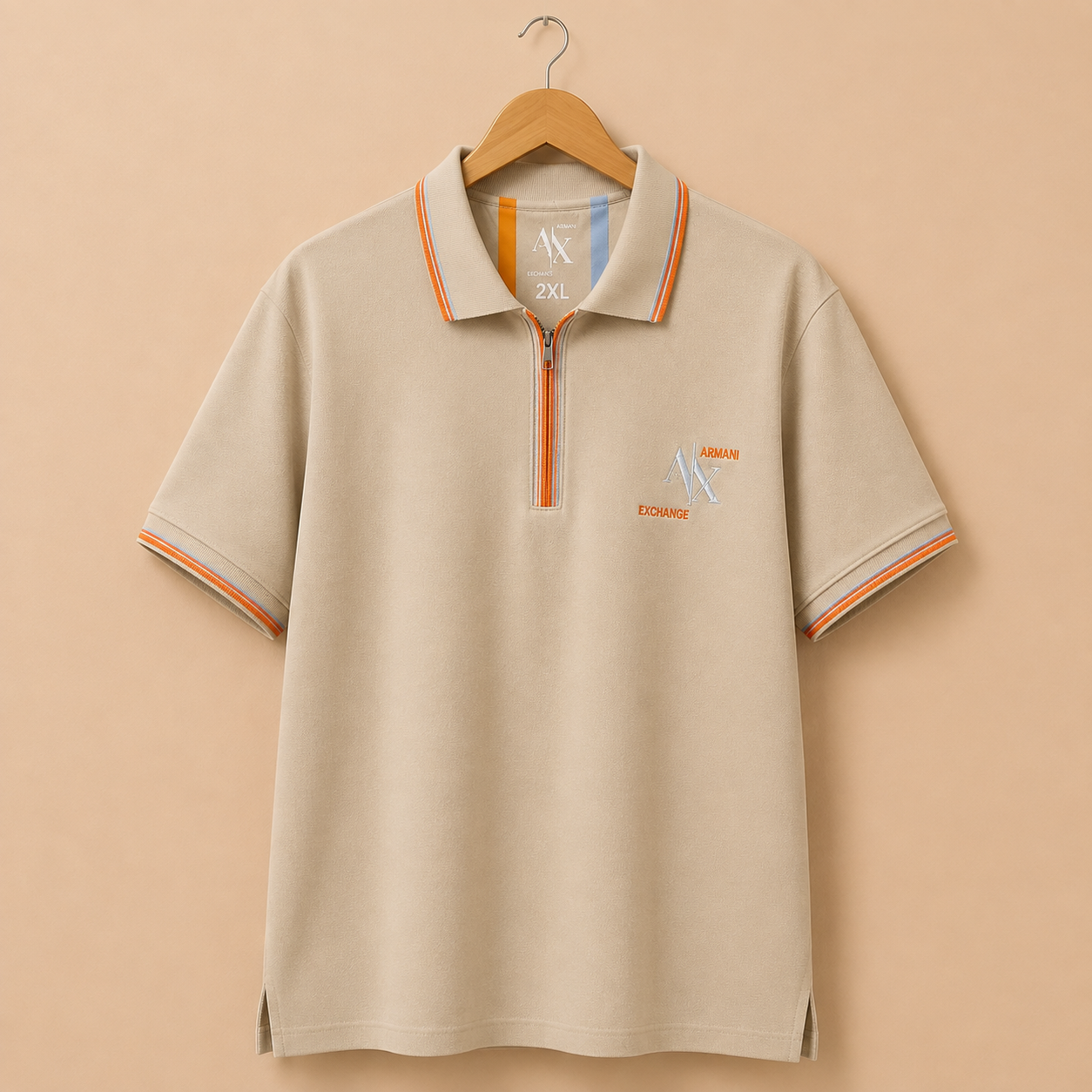 8d4c98d3-589b-4fdc-a21a-688b72deb474 Polo T-shirt beige AX03 - الصورة 1