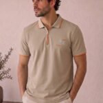 Polo T-shirt beige AX03