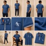 ⁦Polo t-shirt Royal Blue AX02⁩ - الصورة ⁦2⁩